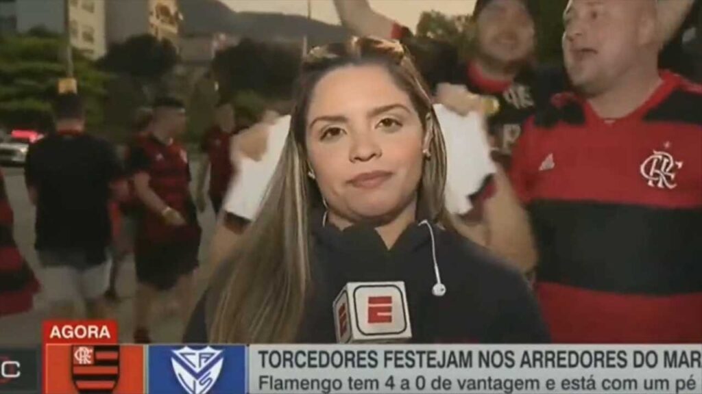 Repórter da ESPN assediada em Fla x Vélez desabafa: 'Só queria trabalhar'