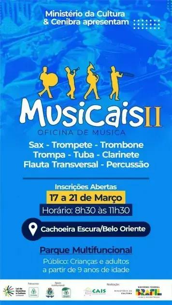 Oficinas de Música gratuitas são abertas em Belo Oriente pelo Projeto Musicais
