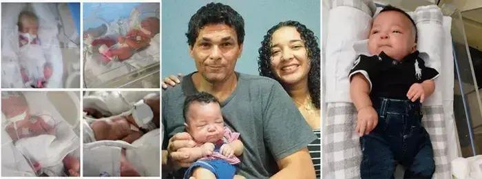 Bebê prematuro celebra primeiro Dia das Mães em casa após 128 dias no hospital
